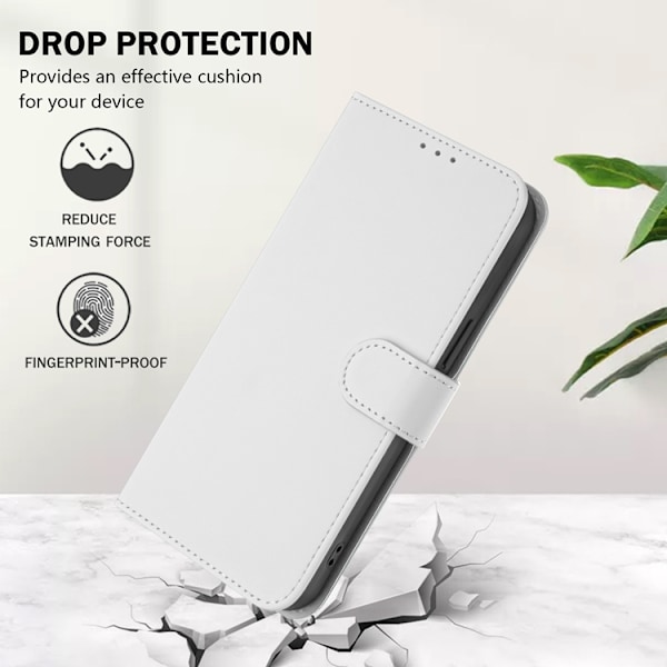 OnePlus 15 5G Plånboksfodral Solid Färg Konstläder Vit