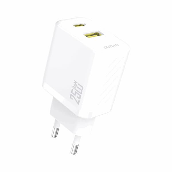 Dudao Hurtigoplader 25W A26T GaN USB-A USB-C - Hvid Vit
