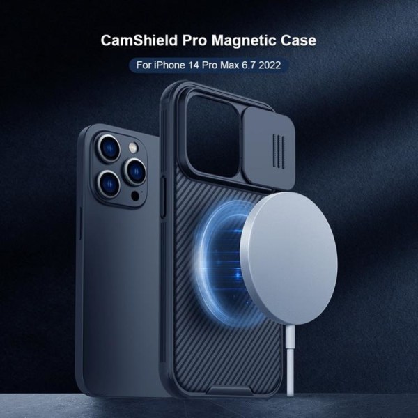 Nillkin iPhone 14 Pro Max etui Magsafe CamShield Pro - Blå