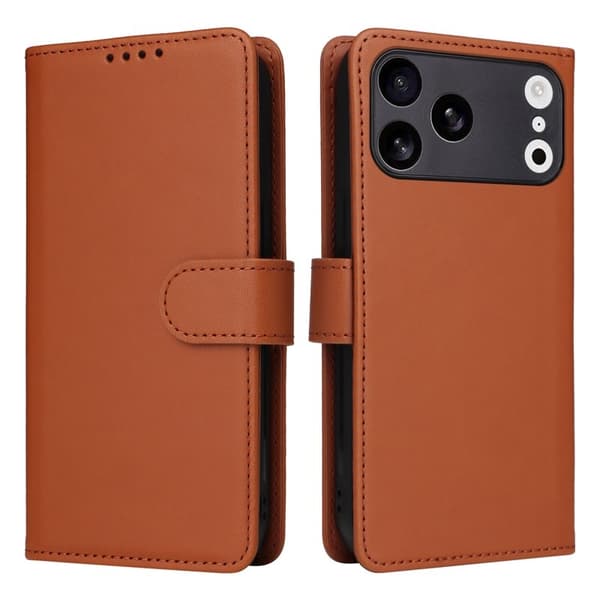 BETOPNICE iPhone 17 Pro Max Plånboksfodral - Detachable Konstläder- Brun