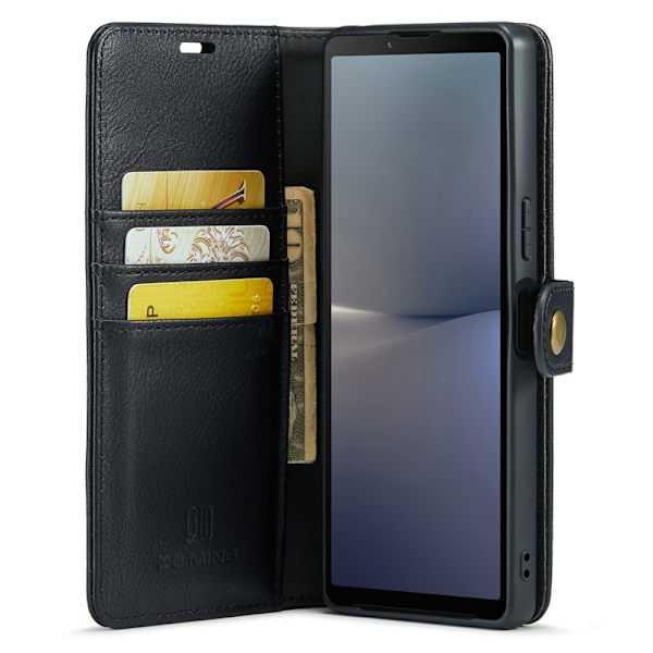 DG.MING Sony Xperia 10 V Plånboksfodral Äkta läder - Svart
