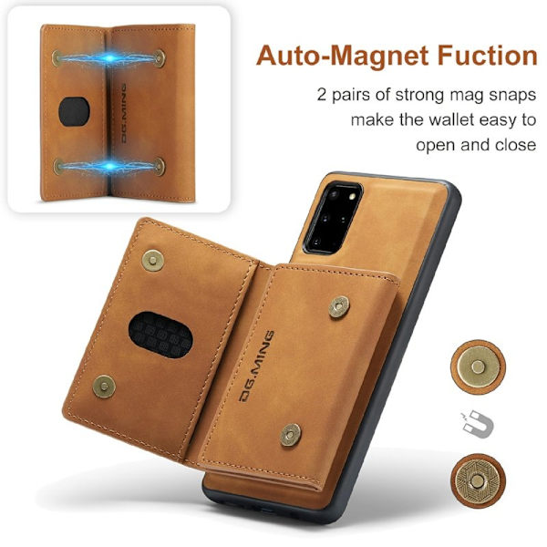 DG.MING Magnetiskt Plånboksfodral för Samsung Galaxy S20 Plus - Brun