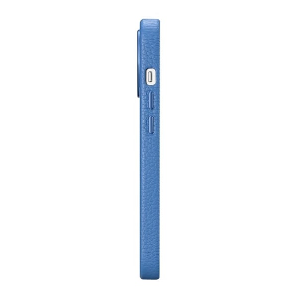 iCarer iPhone 14 Pro Skal Magsafe Äkta Läder Litchi Premium - Ljusblå