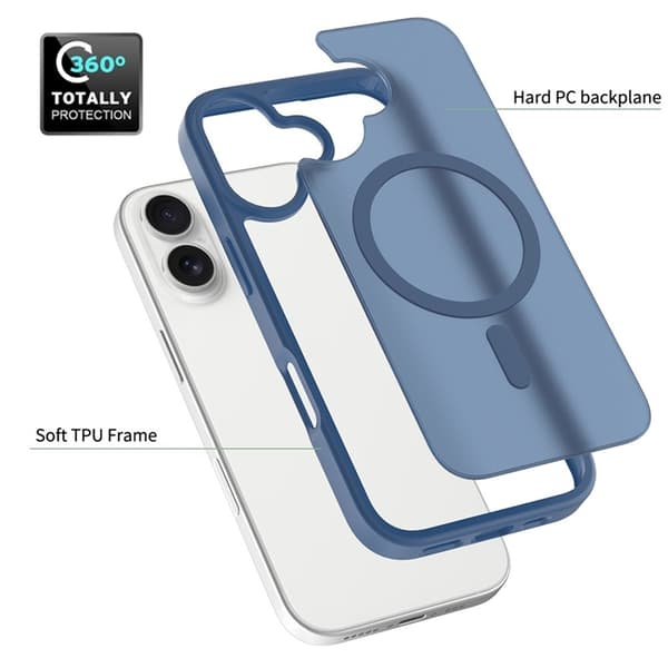 Mobilskal till iPhone 17 MagSafe Acrylic Skin Touch - Blå Blå