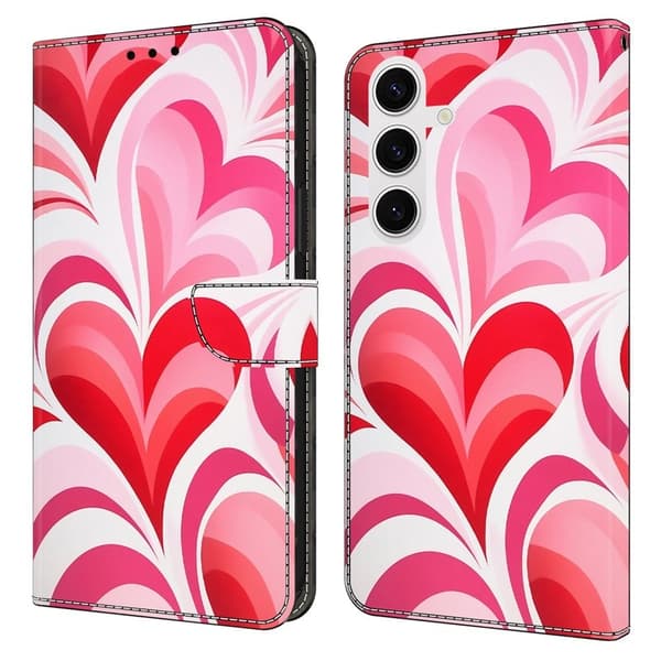 Samsung Galaxy S26 Plus Plånboksfodral Ställning Mönstertryck Konstläder - Love