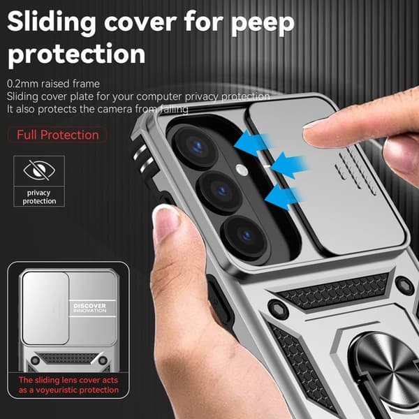 Mobilskal till Samsung Galaxy S26 Plus Plast Med Linsskydd Ställ - Silver