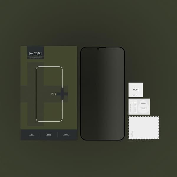 Hofi iPhone 14 Pro Max Hærdet Glas Skærmbeskytter Privacy Black