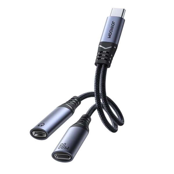 Joyroom USB-C - 2x USB-C DAC-sovitin - musta
