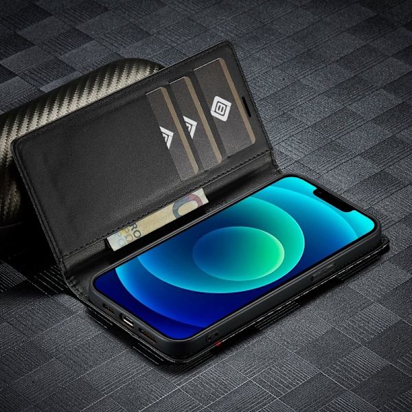 LC.IMEEKE iPhone 15 Plus Plånboksfodral Konstläder - Vertikal Rand