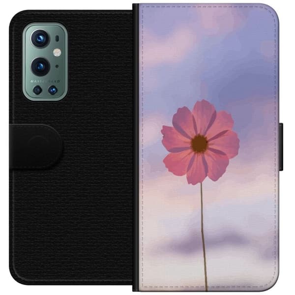 Pung etui til OnePlus 9 Pro med lyserød blomst