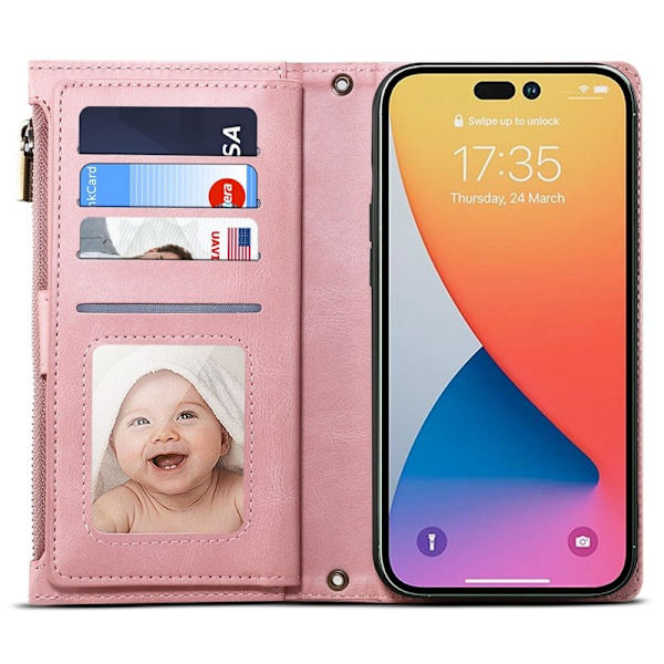 ESEBLE Star Series iPhone 16e Plånboksfodral Konstläder - Roséguld