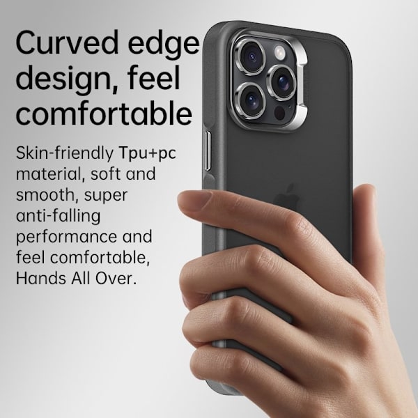 SULADA Mobilskal till iPhone 15 Pro Max PC+TPU Stöttålig Matt Grå