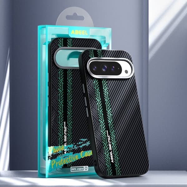 ABEEL Mobilskal till Google Pixel 10 Pro XL PC TPU Aluminium Läder - Textur 2