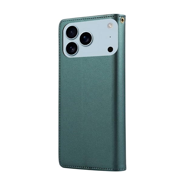 iPhone 17 Pro Plånboksfodral RFID Rhombus Läder - Grön Grön