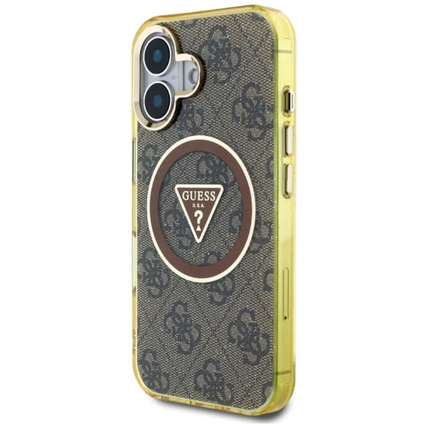 Guess Mobilskal till iPhone 16 Magsafe Glitter - Brun Brun