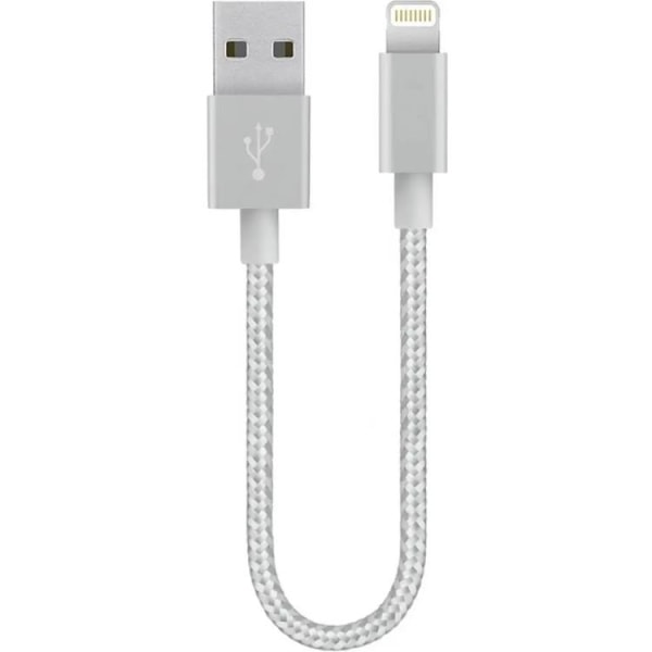 SiGN USB-A til Lightning-kabler 12W 0,25m - Sølv/Nylon