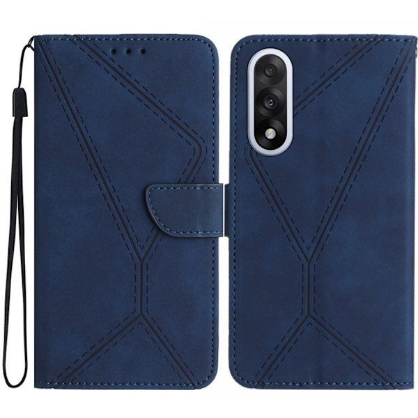 OnePlus Nord 5 Plånboksfodral Präglad Läder - Blå Blå