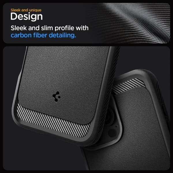 Spigen Telefontaske til iPhone 16 Pro Magsafe Rugged Armor - Matt Sort Svart