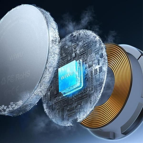 WIWU Qi2 MagSafe Trådlös Laddare iPhone med Typ-C-kabel Wi-W029
