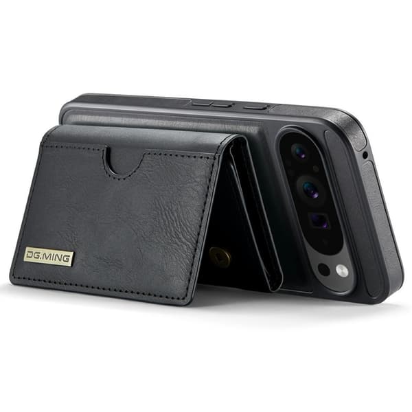 DG.MING M6 Series Konstläder Plånboksfodral för Google Pixel 9 Pro XL - Svart