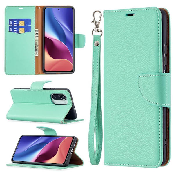 Litchi Wallet Case til Xiaomi Mi 11i / Poco F3 - Turkis