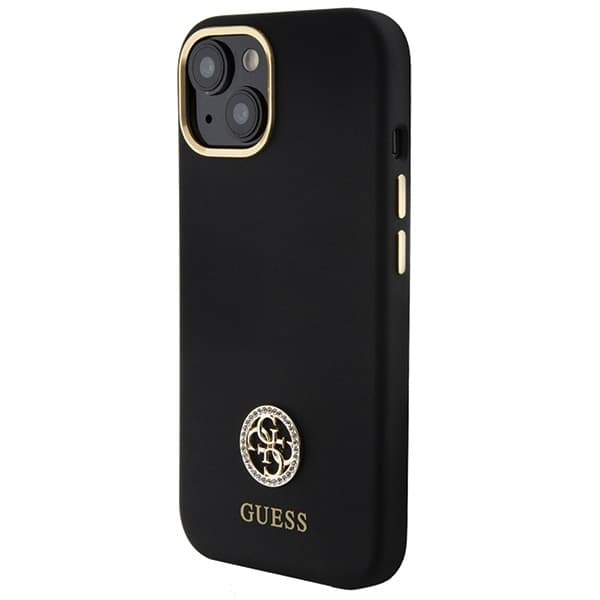 Guess telefonetui til iPhone 15/14/13 MagSafe Silikone Logo Rhinestone 4G