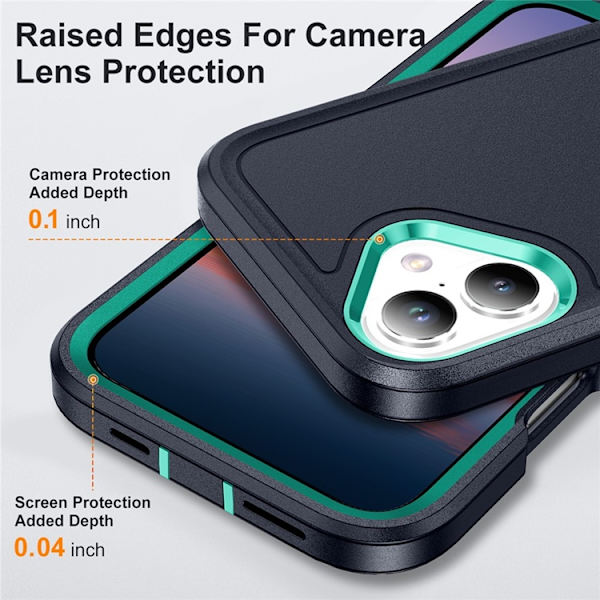 Mobilskal till iPhone 17 Kickstand Silikon - Mörkblå/ljusgrön Blå