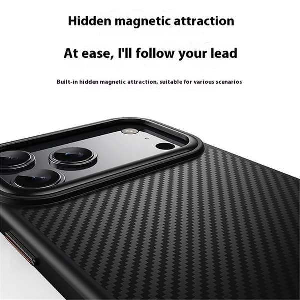 Telefontaske til iPhone 17 Pro MagSafe Carbon Fiber - Sort Svart