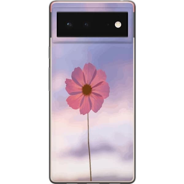 Taske til Google Pixel 6 med lyserød blomst