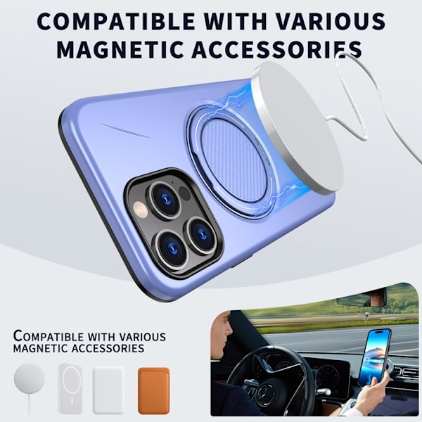 Mobilskal till iPhone 14 Pro Max MagSafe Rotating Kickstand TPU + PC Lila