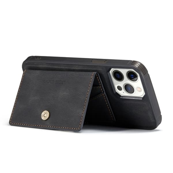 JEEHOOD Detachable Magnetic Wallet Mobilskal i TPU för iPhone 12 Pro Max - Svart