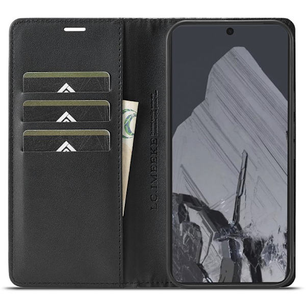 LC.IMEEKE Google Pixel 9 Pro XL Plånboksfodral Konstläder - Svart