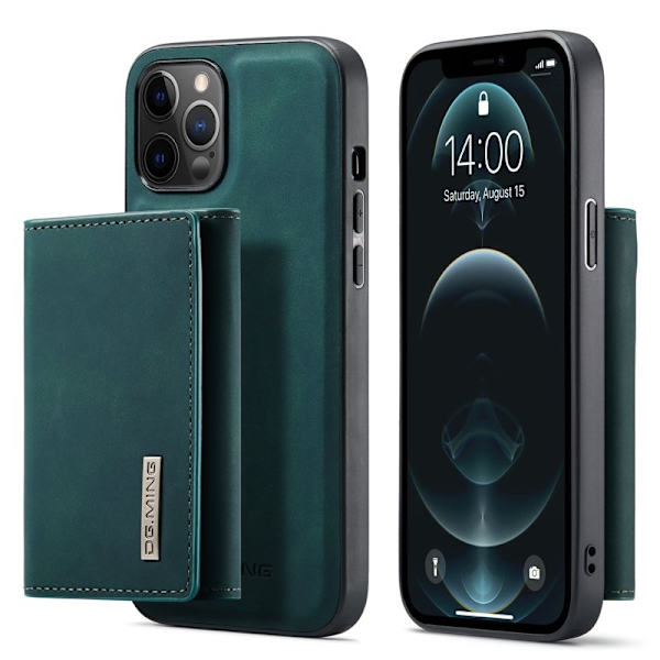 DG.MING M1 Series Magnet Wallet Mobilskal för iPhone 13 - Grön