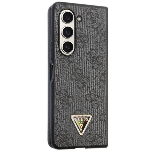 Guess Mobilskal till Galaxy Z Fold 5 Läder Diamond Triangle Svart