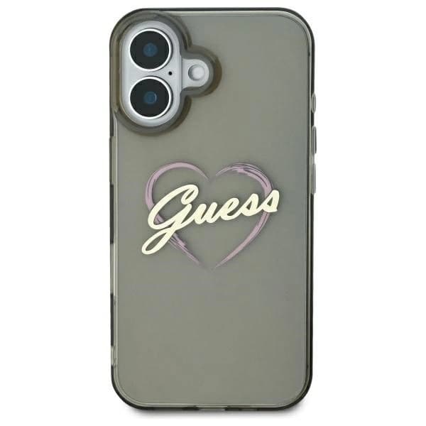 Guess Mobilskal till iPhone 16 Plus IML Heart - Svart Black
