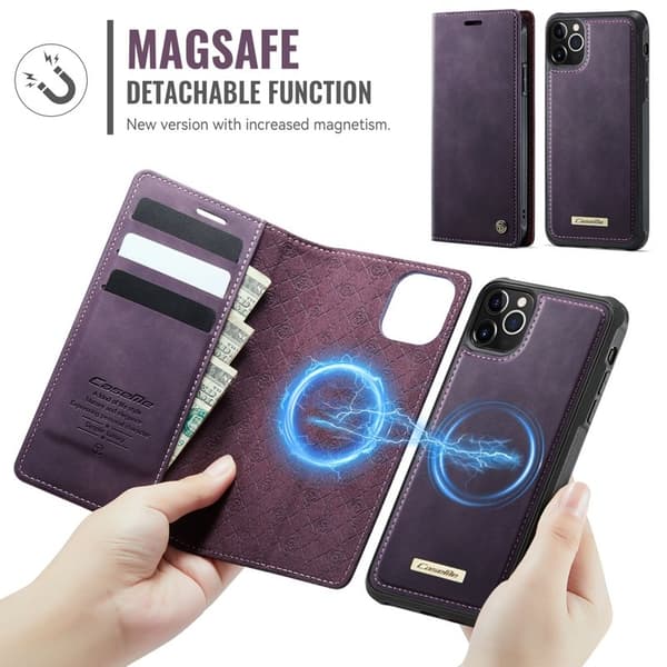 CASEME C49 Mobilskal till iPhone 11 Pro Max MagSafe RFID Lila