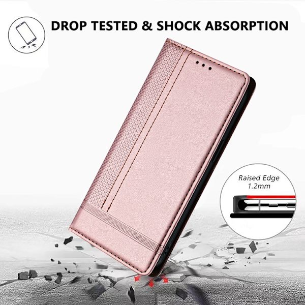 iPhone 17 Plånboksfodral L Shaped Grid Pattern - Roséguld Roséguld