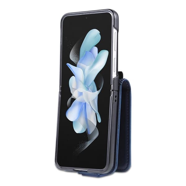 AZNS Samsung Galaxy Z Flip5 Plånboksfodral Konstläder - Blå