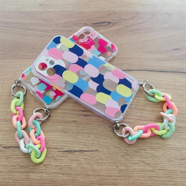 Color Gel Chain Pendant Skal Galaxy S21 Ultra 5G - Flerfärgad