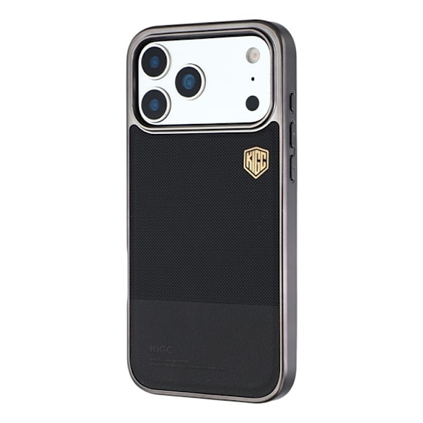 KIGC Mobilskal till iPhone 17 Pro Max Electroplating PC + TPU + PU Svart