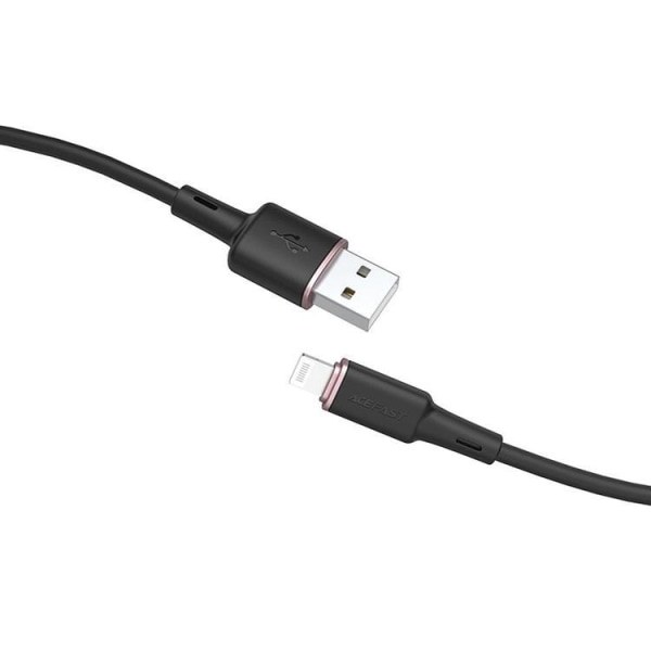 Acefast Silikone USB Til Lightning Kabel 1,2m - Sort