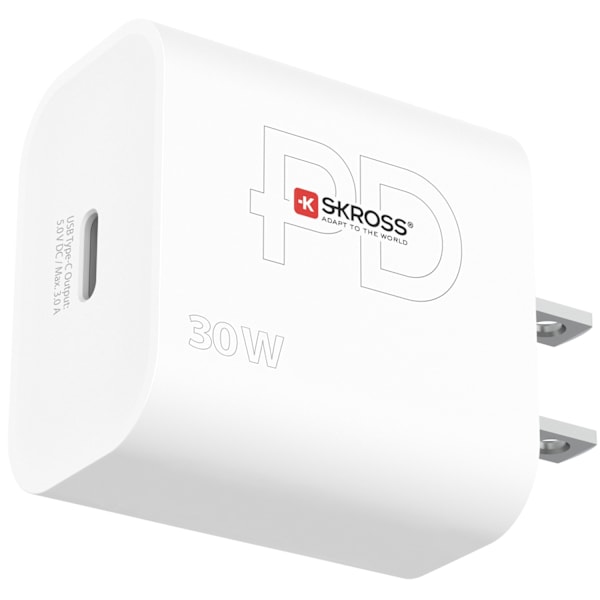 SKROSS Power Laddare US/Japan mfl. 1xUSB-C PD 30W Vit