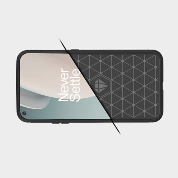 Kulfiber telefontaske til Oneplus Nord N100 - Blå Blue