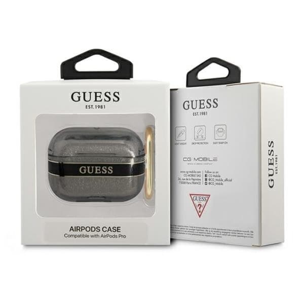 Guess AirPods Pro Skal Strap Collection - Sort Black