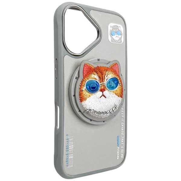 Nimmy Mobilskal till iPhone 16 MagSafe Glasses Cool Cat - Grå