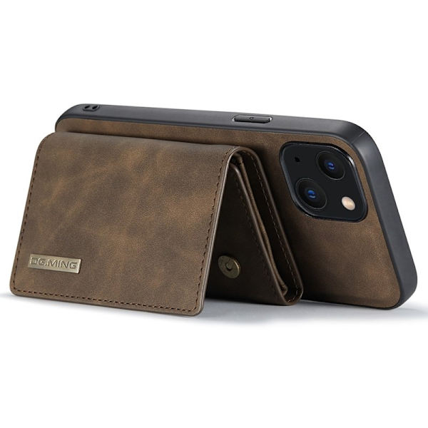 DG.MING Magnetiskt Konstläder Plånboksfodral iPhone 15 Plus - Brun