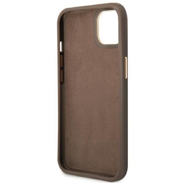 GUESS iPhone 14 Plus Skal Vintage Gold Logo - Brun Brun