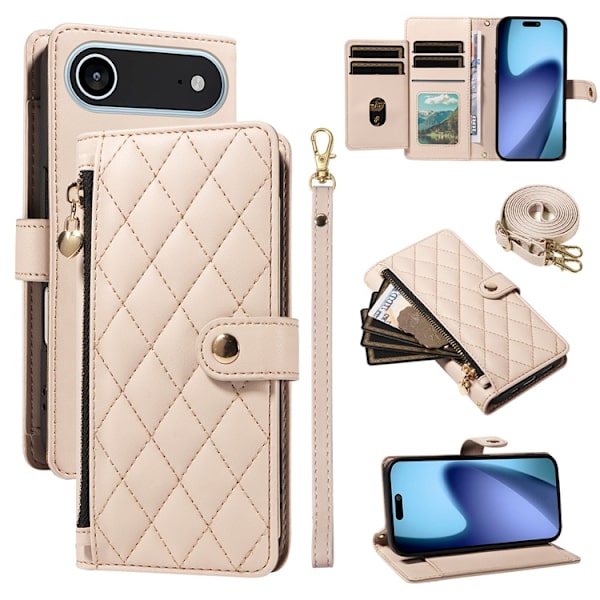 iPhone Air Plånboksfodral Rhombus Läder - Beige Beige