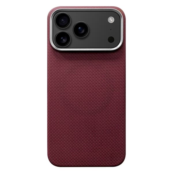 Mobilskal till iPhone 17 Pro Max MagSafe Aramid Fiber Fine Grid Röd