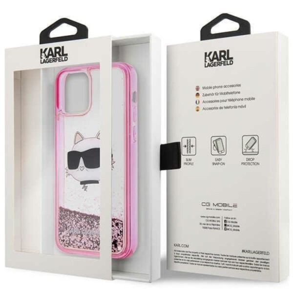 Karl Lagerfeld iPhone 12/12 Pro -mobiilikotelo Choupette's Head - Rose